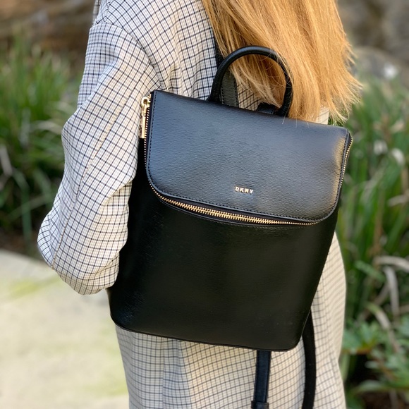 bryant park leather top zip backpack